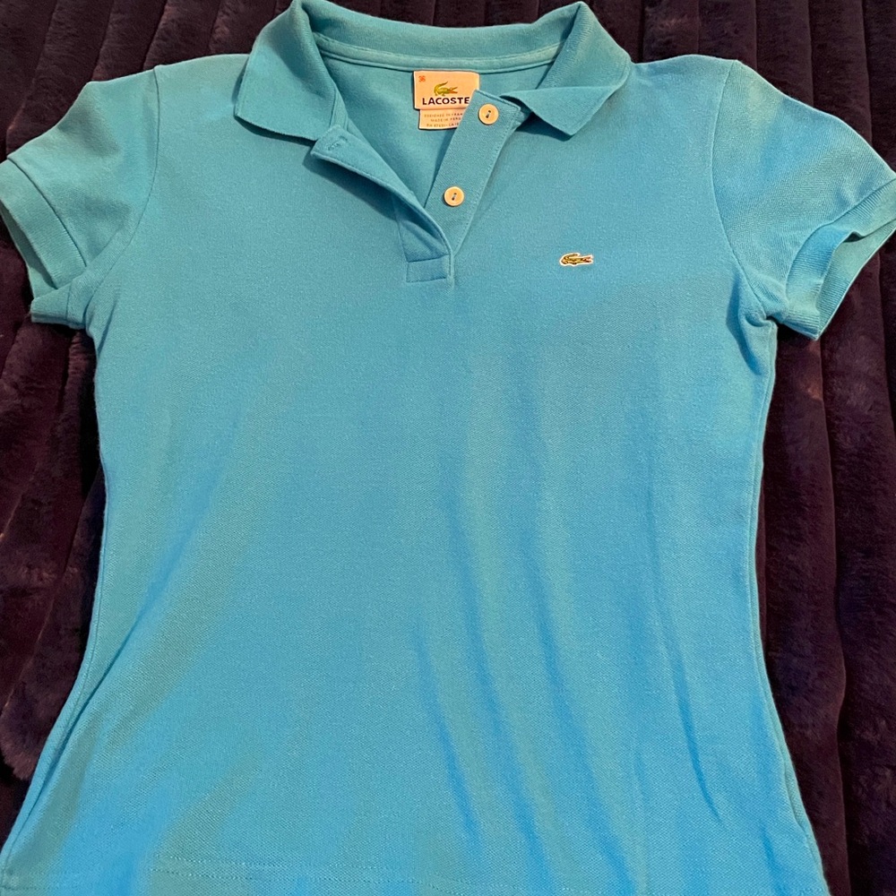 Lacoste blue short sleeve polo size 36 women xs